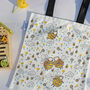 Bee Print Cotton Tote Bag, thumbnail 2 of 3