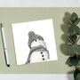 Luxury Snowman Hand Drawn Greeting Card And Envelope, thumbnail 4 of 4