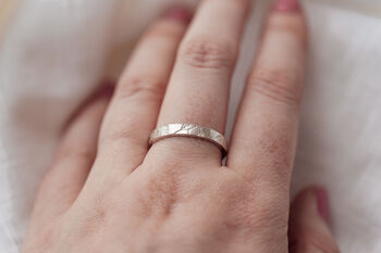 Flower Meadow Hand Stamped Floral Silver Ring, 5 of 7