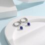 Genuine Lapis Lazuli Bead Huggie Hoop Earrings, thumbnail 2 of 9