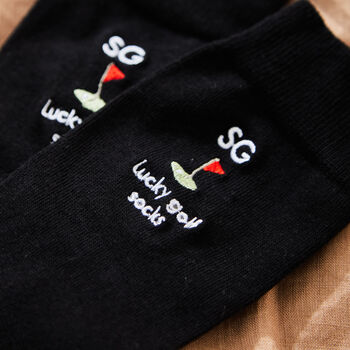 Personalised Golfer Black Socks, 3 of 4