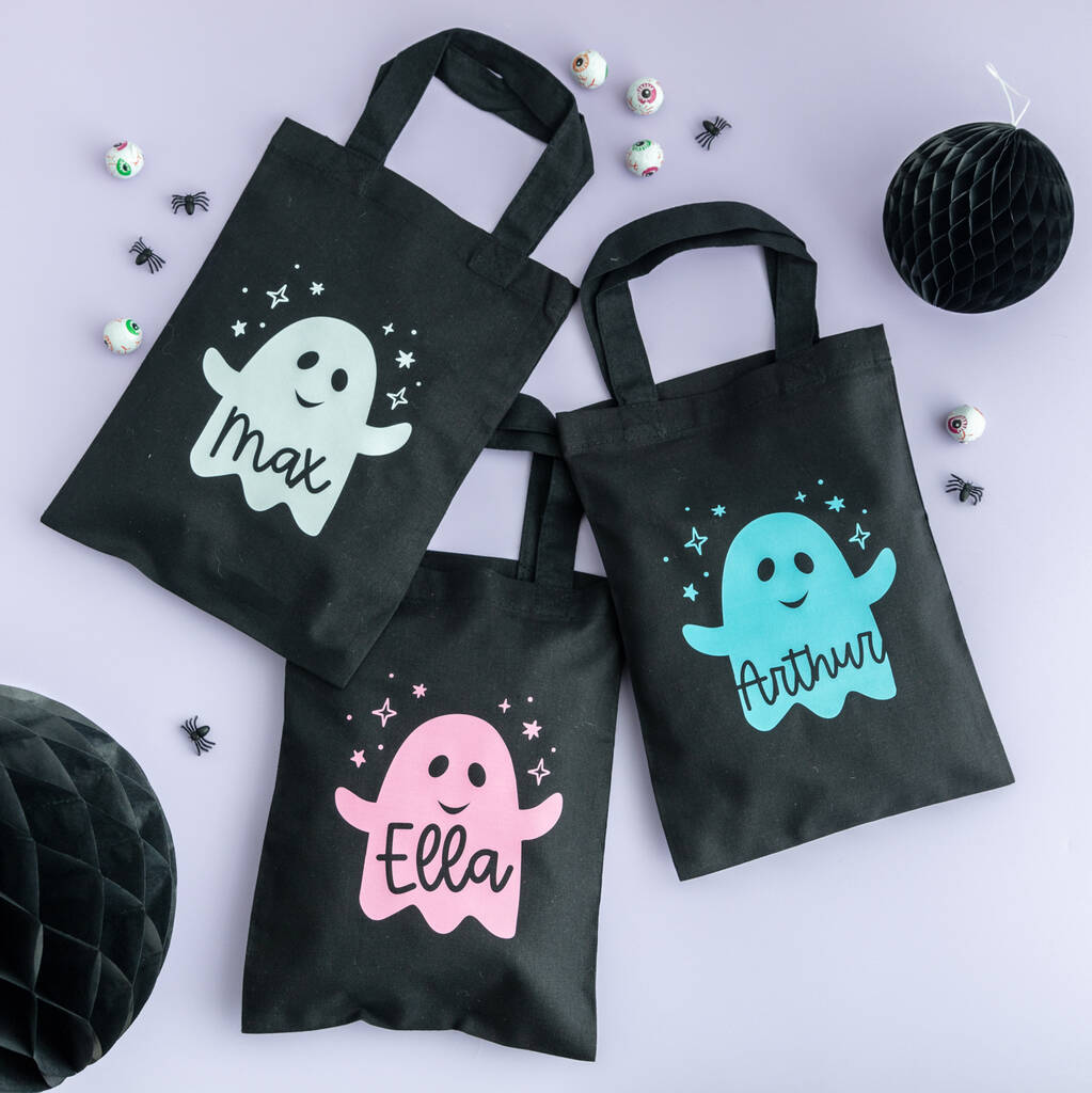 Personalised Halloween Ghost Trick Or Treat Bag, 1 of 2
