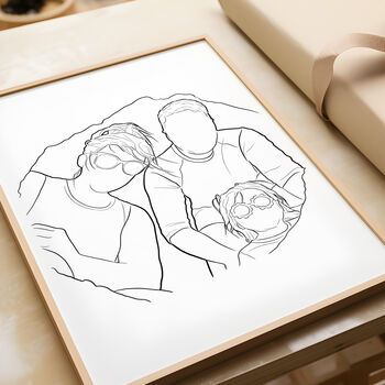 Personalised Line Drawing Family Portrait Illustration, 11 of 12
