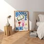 Books And Wine Book Lover Print, thumbnail 4 of 4