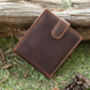 Personalised Brown Leather Wallet Trifold Rfid, thumbnail 1 of 11
