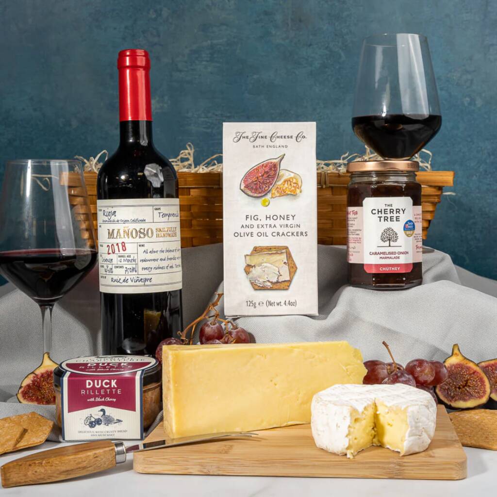 Cheese, Duck Rillette And Wine Hamper By ARTISAN DELI MARKET