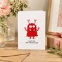 Funny Heart Monster Valentine’s Card, thumbnail 5 of 6