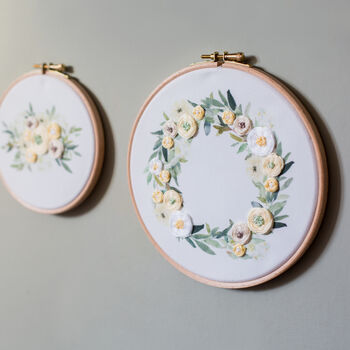 Lemon Wreath Embroidery Hoop Kit, 5 of 5