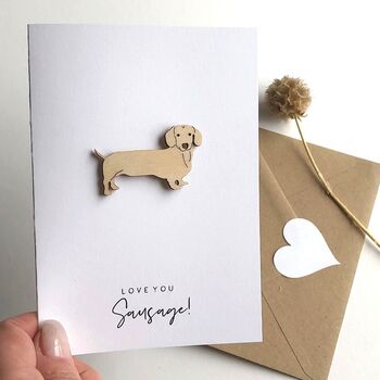 Love You Sausage Dog Personalised Card, 3 of 6