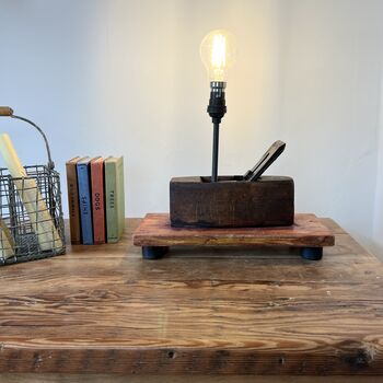 Upcycled Vintage Woodworking Plane Lamp, 6 of 7