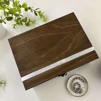 Personalised Wooden Jewellery Box With Aluminium, 2 of 12