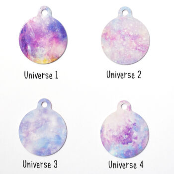Personalised Dog ID Tag Pastel Universe Heart, 3 of 12