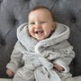Personalised Soft Baby Grey Dressing Gown With Ears, thumbnail 3 of 9