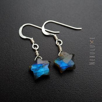 Labradorite Crystal Star Earrings, 2 of 8