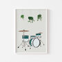 Drum Kit Houseplant Print | Music Studio Poster, thumbnail 5 of 12