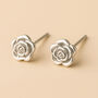 Sterling Silver Rose Flower Stud Earrings, thumbnail 11 of 11
