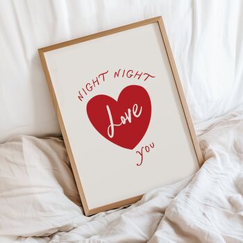 Night Night Love You Bedroom Print, 2 of 3
