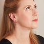 Red Garnet 18 K Gold And Silver Drop Earrings, thumbnail 2 of 12