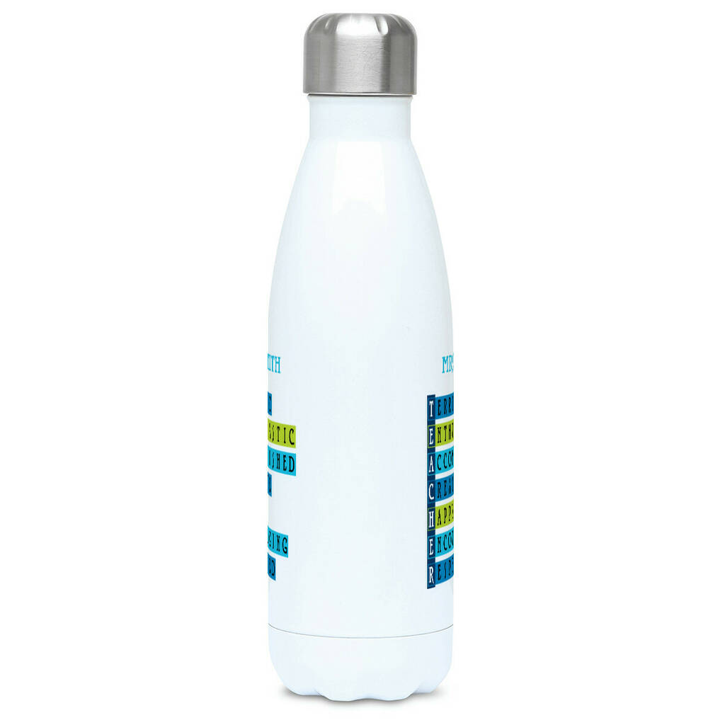 Personalised Teacher Qualities Insulated Drink Bottle By Flaming Imp ...