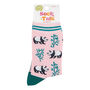 Panda Bamboo Ankle Socks Women's Pink Green, thumbnail 3 of 3