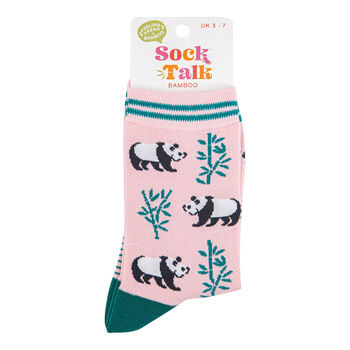 Panda Bamboo Ankle Socks Women's Pink Green, 3 of 3