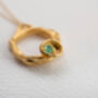 May Birthstone Emerald And Gold Vermeil Plated Necklace, thumbnail 6 of 9