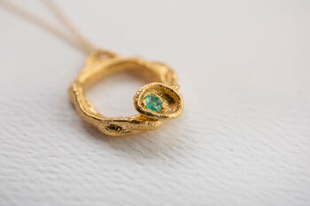 May Birthstone Emerald And Gold Vermeil Plated Necklace, 6 of 9