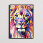 Pop Art Colourful Lion Print, thumbnail 1 of 8