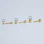 Gold Colour Sterling Silver Screw Ball Back Stud Earrings, thumbnail 4 of 5