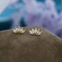 Marquise Cluster Crown Stud Earrings Sterling Silver, thumbnail 4 of 11