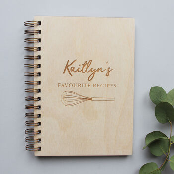 Personalised Wooden Whisk Recipe Book, 2 of 4