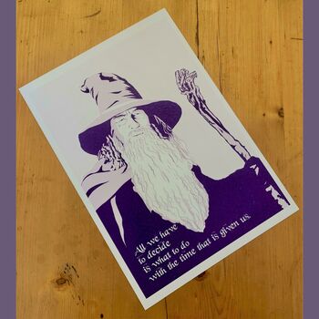 Lord Of The Rings Gandalf Portrait And Quote Print, 3 of 10