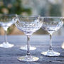 Set Of Six Cut Glass Champagne Coupe Saucers, thumbnail 1 of 4