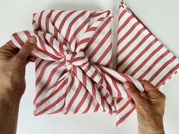 Candy Cane Luxury Reusable Fabric Wrapping In Large, 7 of 7