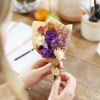 Personalised Teacher Token Dried Flower Posy, 8 of 10