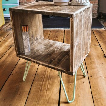 Handmade Solid Wood Side Table With Deep Shelf, 8 of 8