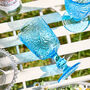 Set Of Four Bright Blue Paisley Wine Goblets, thumbnail 4 of 8