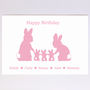 Personalised Bunnies Family Birthday Card, thumbnail 4 of 8