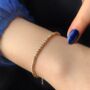 Handmade Beaded Three Color Sterling Silver Bracelet, thumbnail 1 of 5