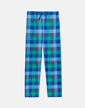 Women's Blue Shire Square Brushed Cotton Pj Trousers, 2 of 2