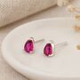 Sterling Silver Ruby Teardrop Stud Earrings – 6mm, thumbnail 1 of 6