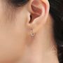 Sterling Silver Pebble Circle Huggie Hoop Earrings, thumbnail 4 of 12