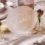 Personalised Frosted Circle Wedding Table Names, thumbnail 1 of 2