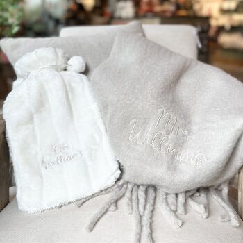 Personalised Newlyweds Winter Warmer Gift Set, 2 of 3