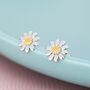 Sweet Daisy Flower Stud Earrings In Sterling Silver, thumbnail 4 of 12