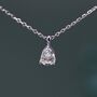 Sterling Silver 0.Eight Carat Moissanite Solitaire Pear Cut Pendant Necklace, thumbnail 8 of 12