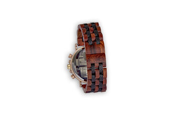 Red Wooden Watch, Mens Accessories, Sustainable Wristwatch, 4 of 5