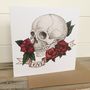 Skull And Rose Tattoo Style 'Love' Valentines Card, thumbnail 2 of 3