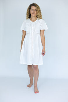 Women's White Cotton Nightdress Carolyn, 2 of 6