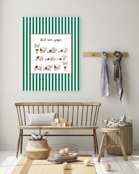 Babar The Elephant Green Yoga Nursery Art Print, 3 of 3